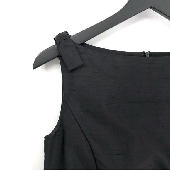 INES DE LA FRESSANGE Vintage Raw Silk Sheath Dress Black FR 36 (6) - Picture 3 of 11